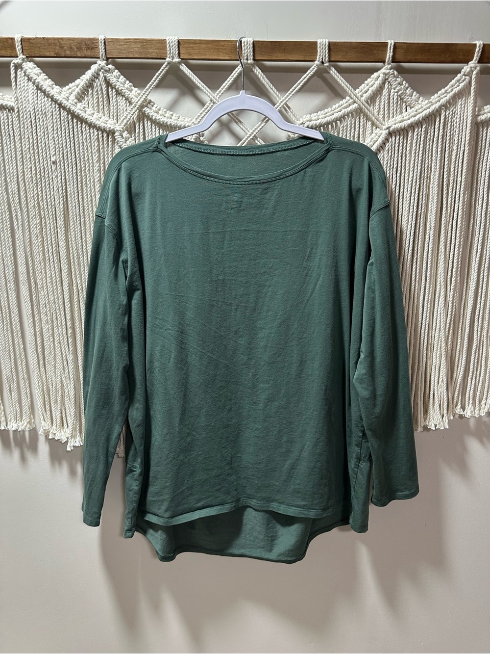just be Long Sleeve Relaxed Tee in Sage